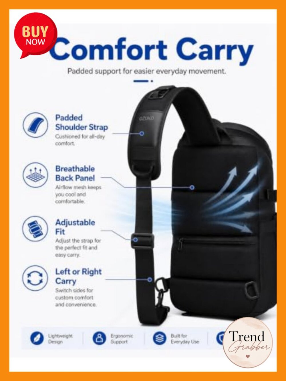 Crossbody Sling Bag Backpack Shoulder Chest Pack for Travel Work - Picture 6 of 6